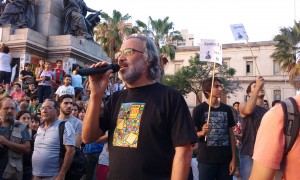 Mario Farías durante la radio abierta en Córdoba